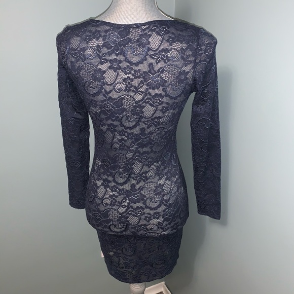 TALULA aritzia lace sheer long sleeve mini dress size medium - Picture 3 of 7